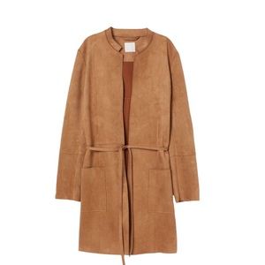 H&M Faux Suede Long Coat XS